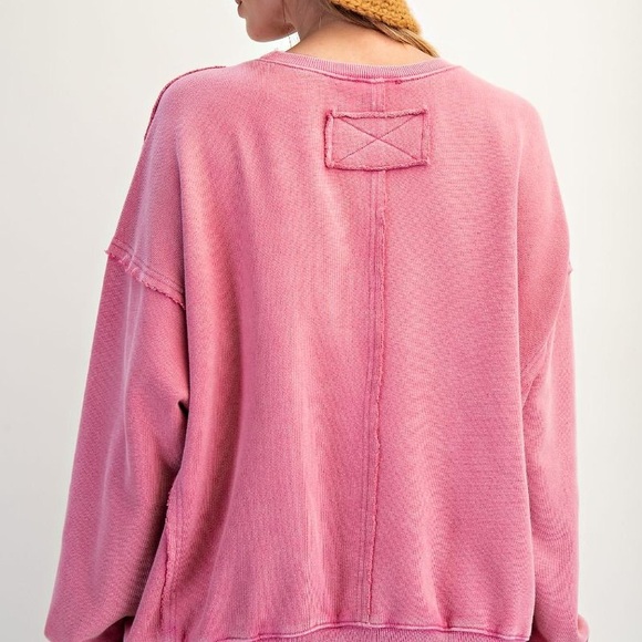 Pink Strawberry Patchwork Embellished Sweatshirt - Picture 3 of 4